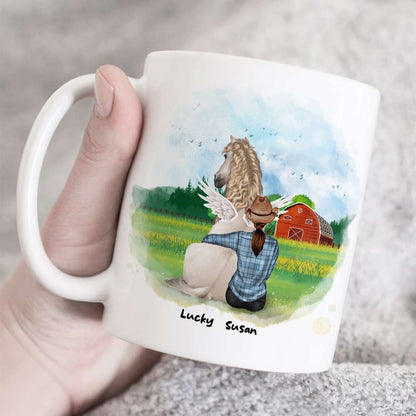 Today Someone Asked Me What Is The Hardest Thing About Having A Horse I Replied The Goodbye, Memories Heaven Horse With Me White Mug