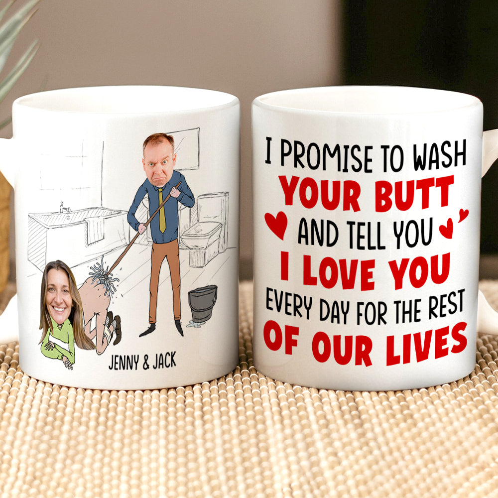 Tell You I Love You Every Day For The Rest Of Our Lives, Funny Custom Couple Face Coffee Mug, Gift For Couple, Valentine's Gift