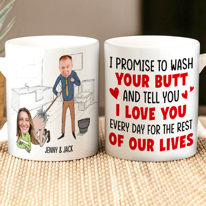 Tell You I Love You Every Day For The Rest Of Our Lives, Funny Custom Couple Face Coffee Mug, Gift For Couple, Valentine's Gift