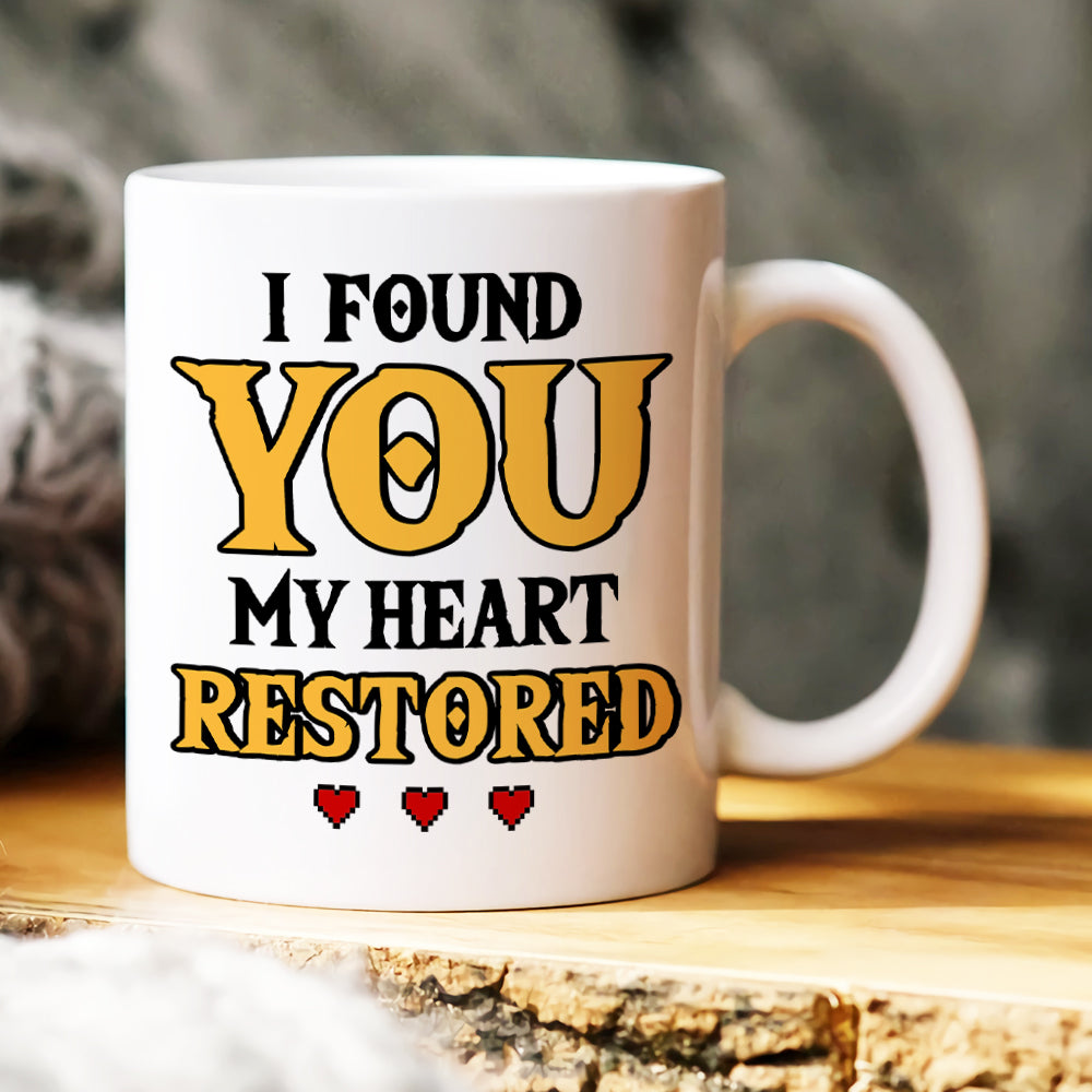 I Found You My Heart Restored, Gift For Couple, Personalized Mug, Couple Hugging Mug 02HUHN290623HH