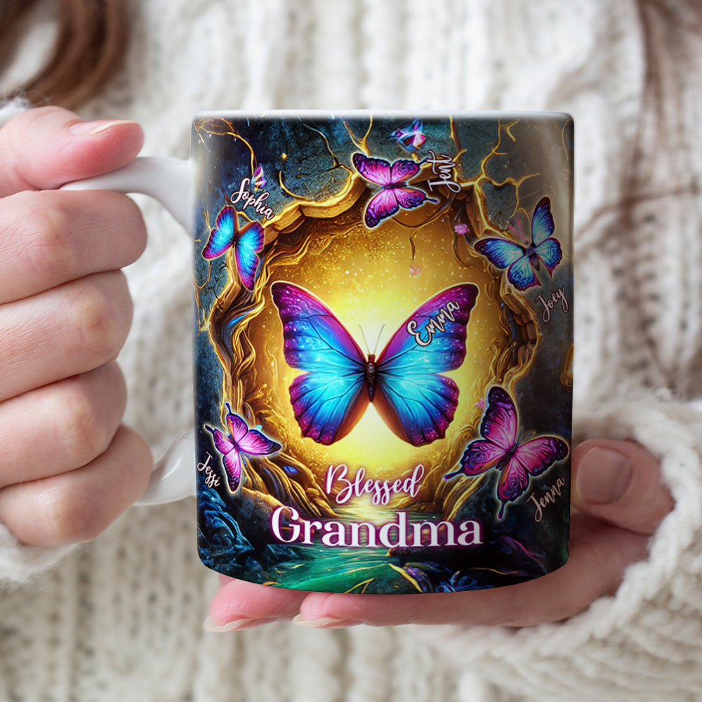 Butterfly Grandma Coffee Mug - Personalized Gift For Grandma 02OHLU280325