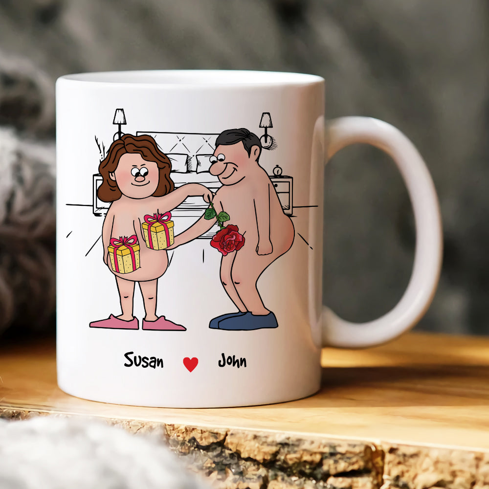 You Can't Say Happiness Without Saying Penis, Horny Couple White Mug