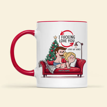 Personalized Gift for Couple, Naughty Couple On Sofa Christmas Coffee Mug 04toqn031024hh