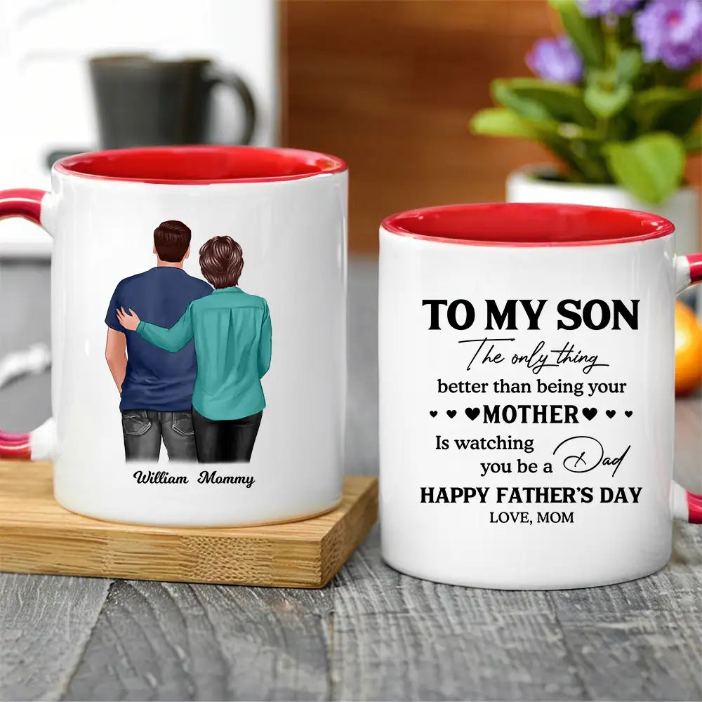To My Son Personalized Mug for Father's Day, Heartfelt Gift from Mom