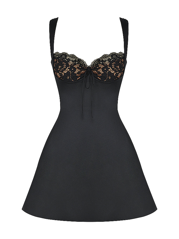 Charmaine Lace Sweetheart Neck Mini Dress