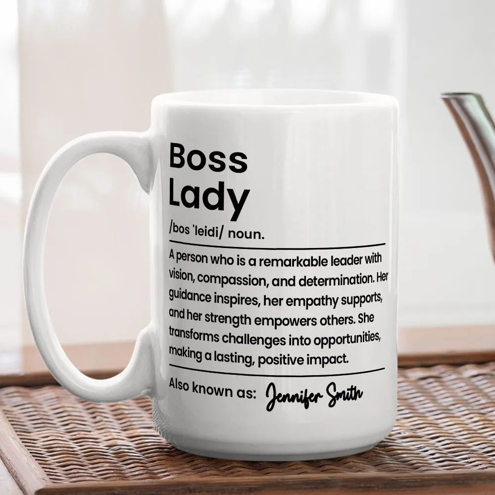 Boss Lady: A Woman of Strength and Vision Personalized Mug, Poster, Keychain, Pillow, Plaque & Sign, Inspirational Gift for Her
