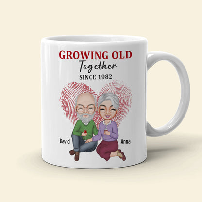 Growing Old Together Personalized Old Couple Mug, Gift For Couple
