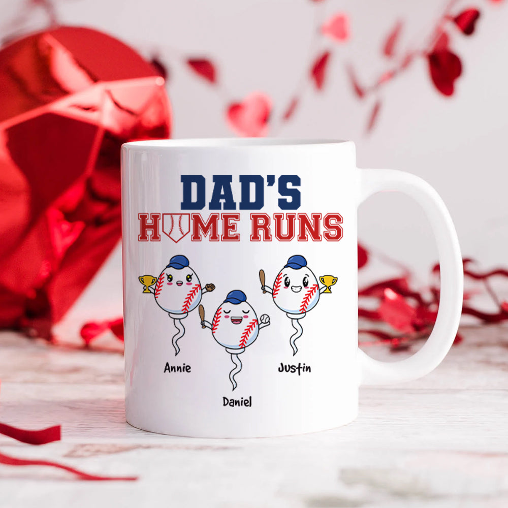Personalized Gift For Dad Mug Dad's Home Runs
