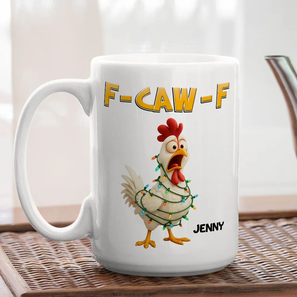 Funny Christmas Chicken Mug with Custom Name A Hilarious Holiday Gift for Friends & Coworkers