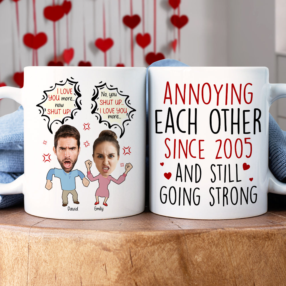 Custom Photo Gifts For Couple Coffee Mug Annoying Each Other