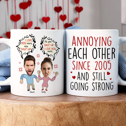 Custom Photo Gifts For Couple Coffee Mug Annoying Each Other