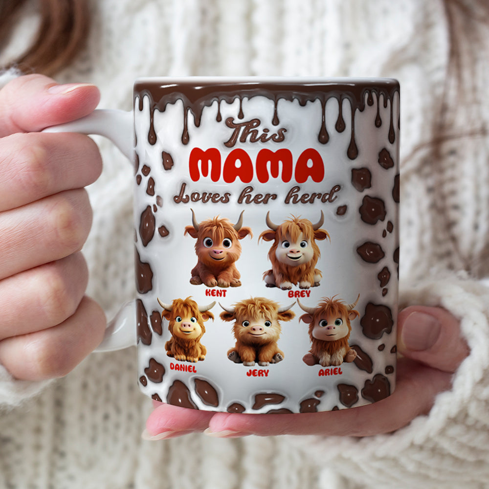Personalized Gift For Highland Cow Mom Inflated Coffee Mug 04KALU200225