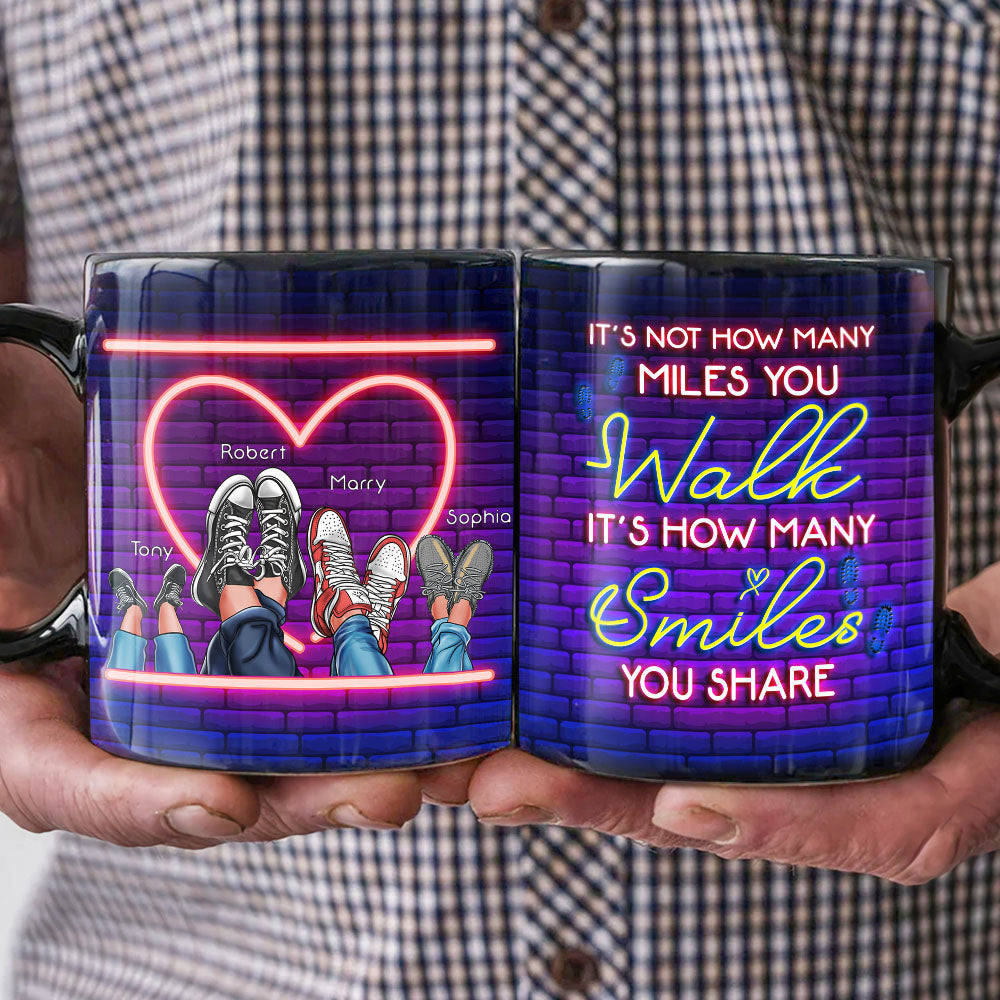 It's Not How Many Walk Personalized Black Mug, Gift For Family