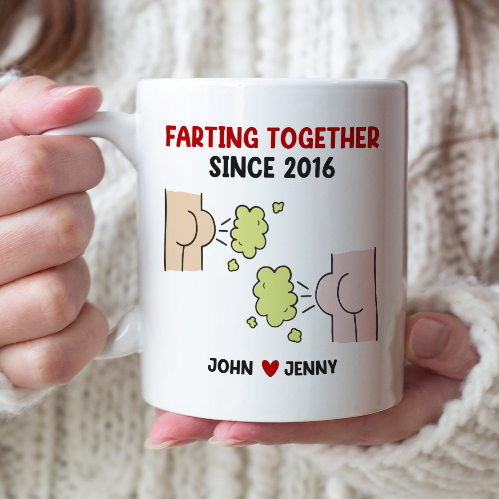 Your Farts Stink But Until They Kill Me I'll Still Love You Personalized Couple Mug, Gift For Couple