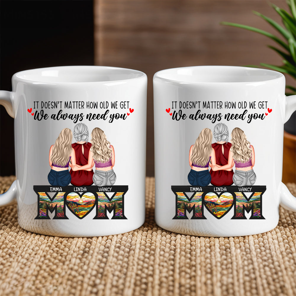 Always Need You Personalized White Ceramic Mug Showcasing Beautiful Moments Between Mother and Kids Ideal Mother's Day or Family Gift