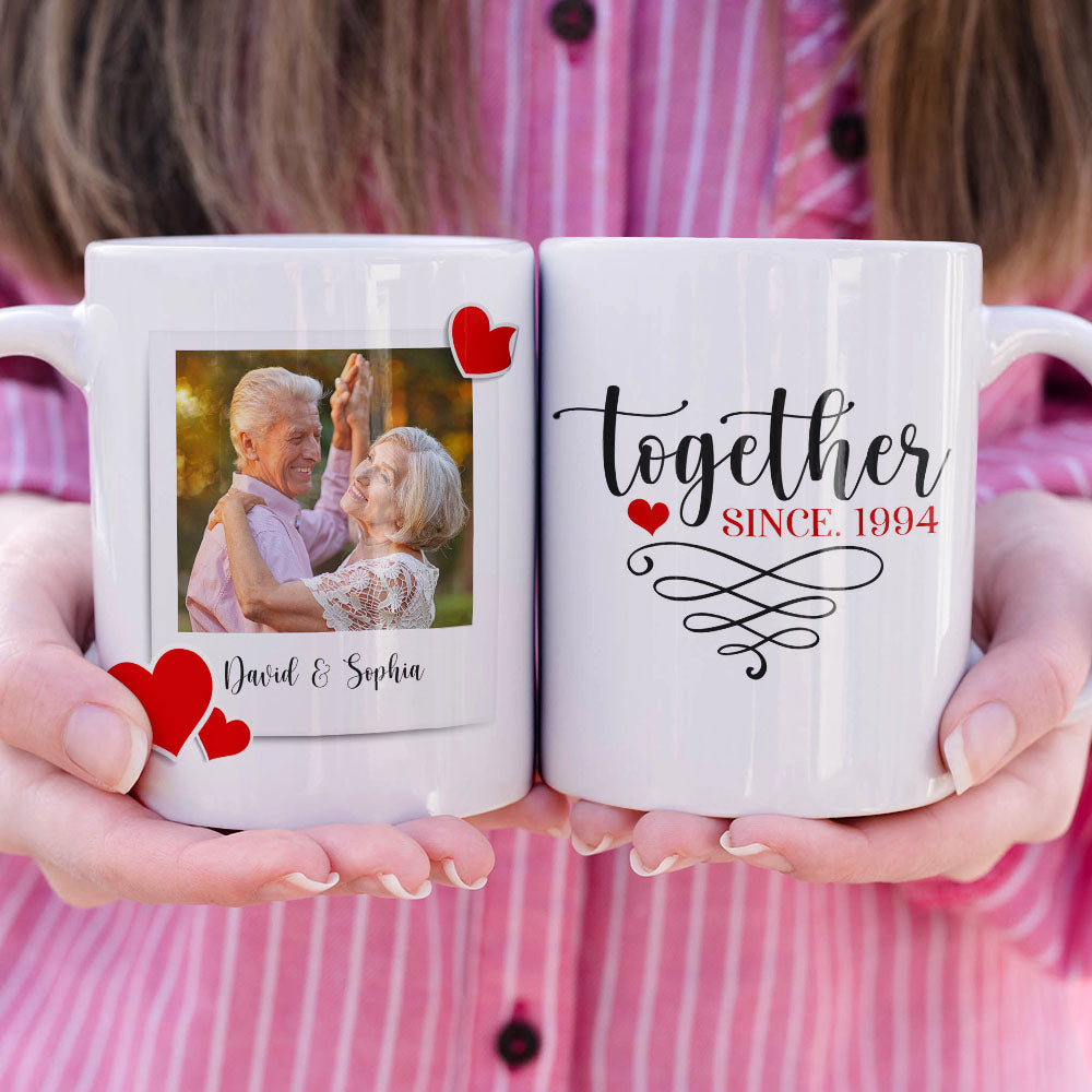 Couple Together Moment, Personalized White Mug - Upload Image