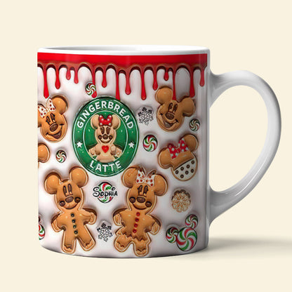 Personalized Christmas Cartoon Gingerbread Latte Coffee Mug 10ACDT0509024