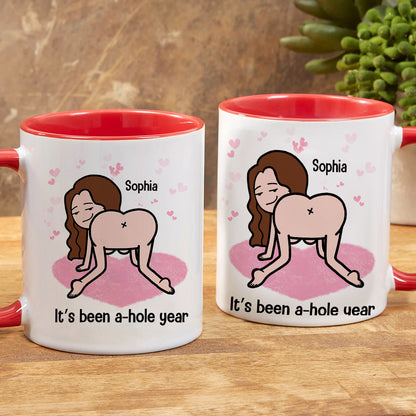 It's Been A-Hole Year Personalized Mug, Gift For Couple, Couple Anniversary Gift, Funny Couple Mug