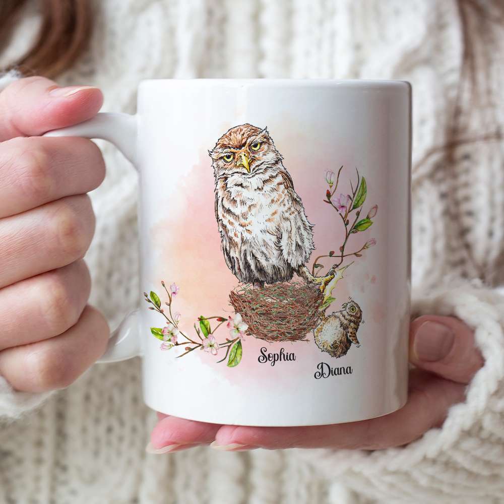 Behind Every Crazy Daughter Is A Mother, Funny Owl Personalized Coffee Mug