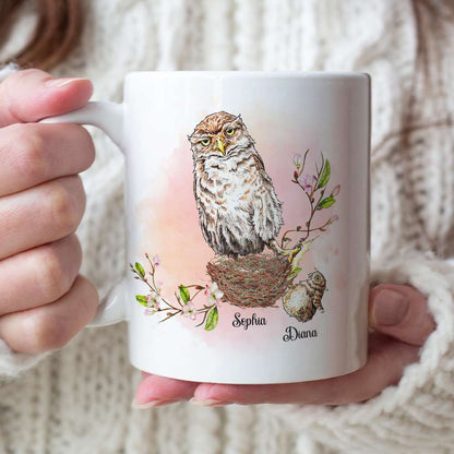 Behind Every Crazy Daughter Is A Mother, Funny Owl Personalized Coffee Mug
