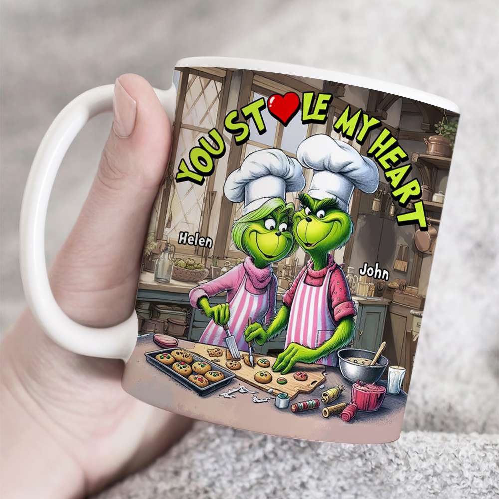 Couple You Stole My Heart 05huhn121223 Personalized White Edge-to-edge mug