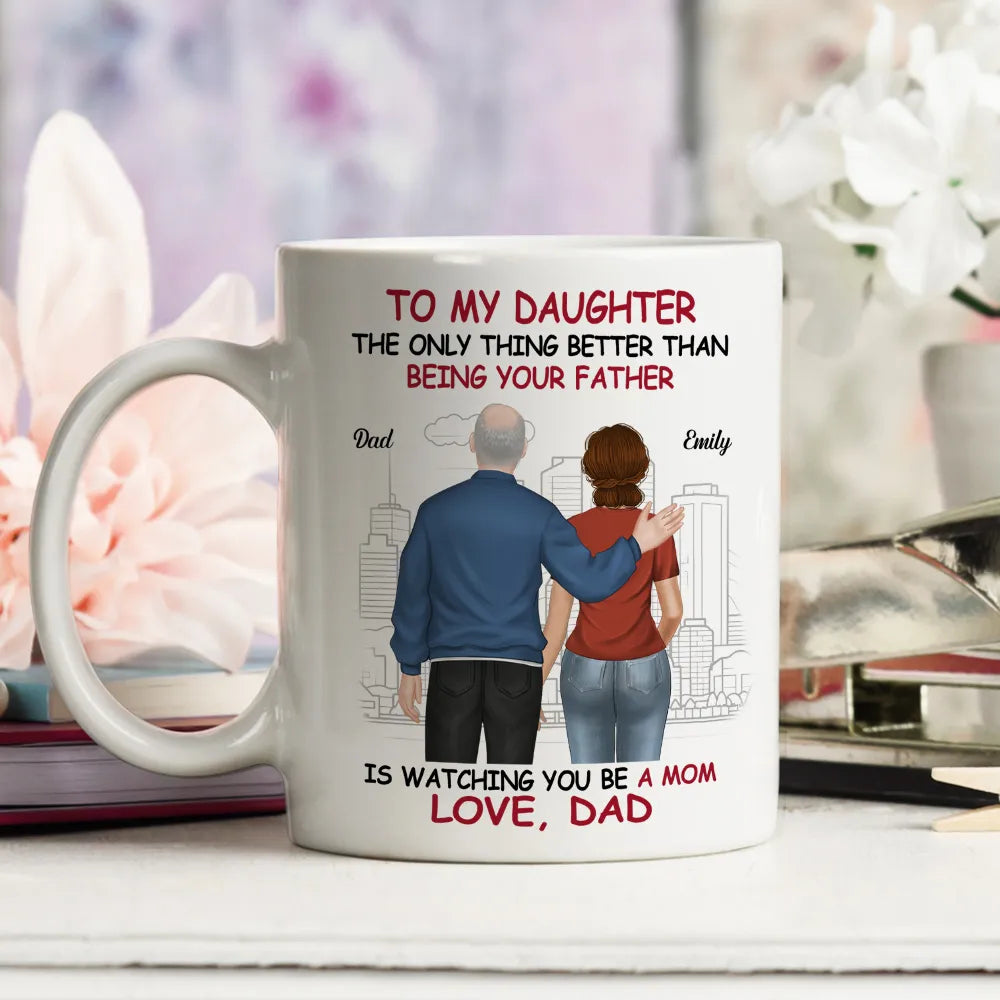 To My Daughter Father or Mother & Daughter Back View Mug, Keychain, Canvas & More, A Heartfelt Gift from Dad or Mom for Mother's Day or Birthday