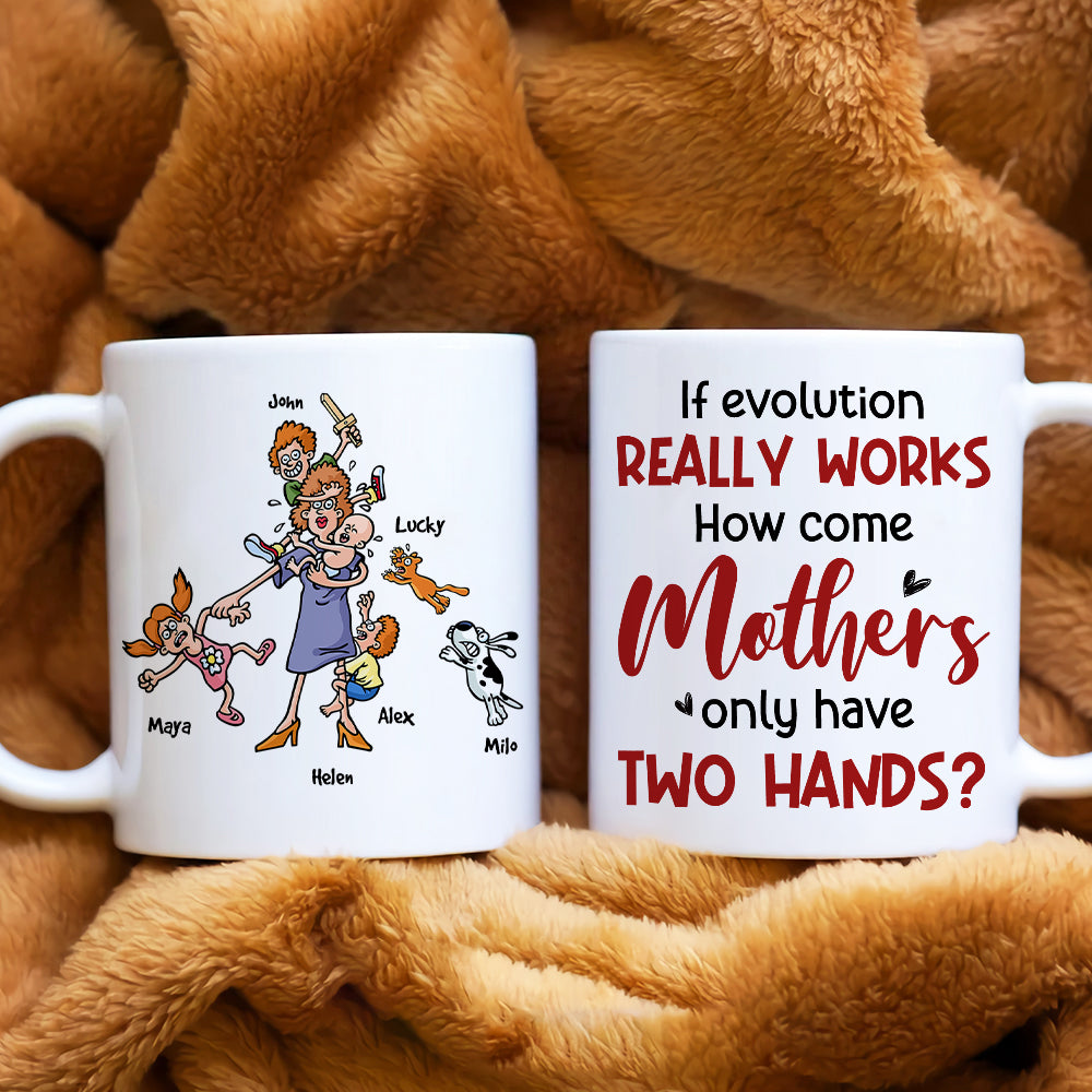 If Evolution Really Works, Gift For Mom, Personalized Mug, Mom And Kids Mug, Mother's Day Gift