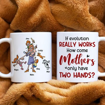 If Evolution Really Works, Gift For Mom, Personalized Mug, Mom And Kids Mug, Mother's Day Gift