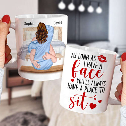 As Long As I Have A Face You'll Always Have A Place To Sit, Couple Make Love White Mug
