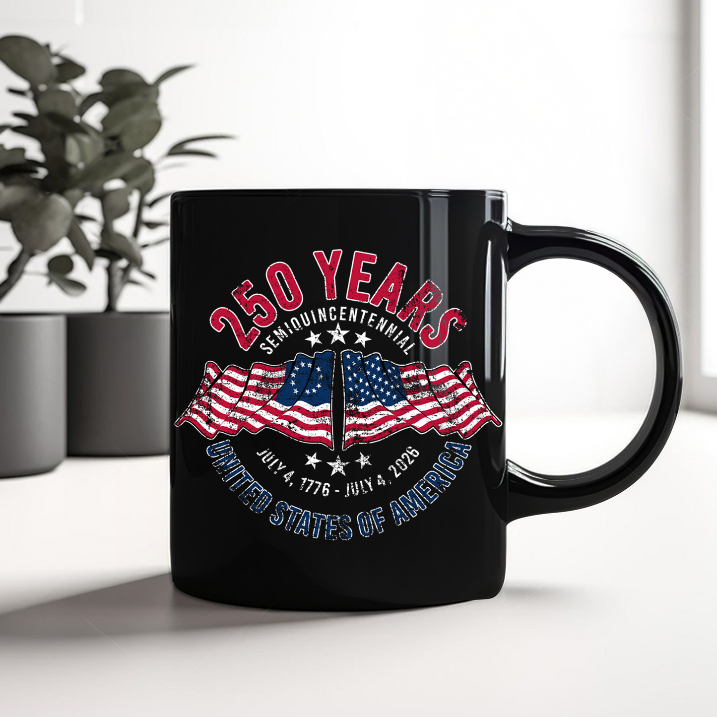 American 250 Years Semiquincentennial Patriotic Gift 2026 Black Mug LM32 895265