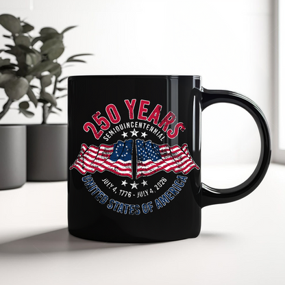 American 250 Years Semiquincentennial Patriotic Gift 2026 Black Mug LM32 895265