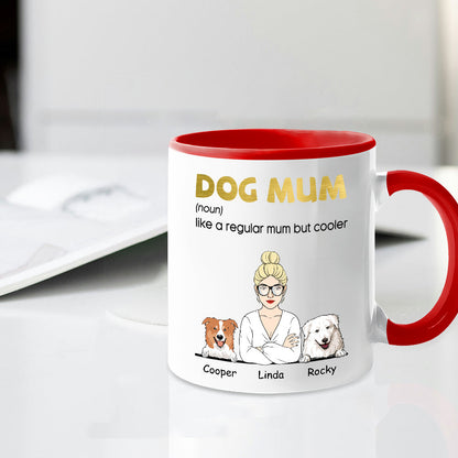 Custom Dog Mum Mug 'Like a Regular Mum But Cooler' Personalized Ceramic Coffee Mug Ideal Gift for Dog Mums
