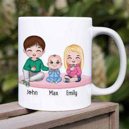 Side By Side Or Miles Apart Grandkids Are Always Close To The Heart, Family Grandkids White Mug