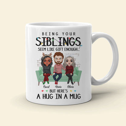 A Hug In A Mug, Personalized Mug, Gifts For Sibling