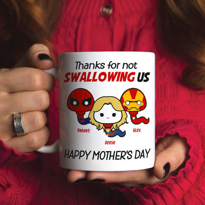 Thank Mom For Not Swallowing Us - Personalized Coffee Mug - Mother's Gift 04nahn100223
