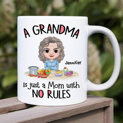 A Grandma Is Just A Mom With No Rules, Personalized Mug, Gift For Mom, Mother's Day Gift