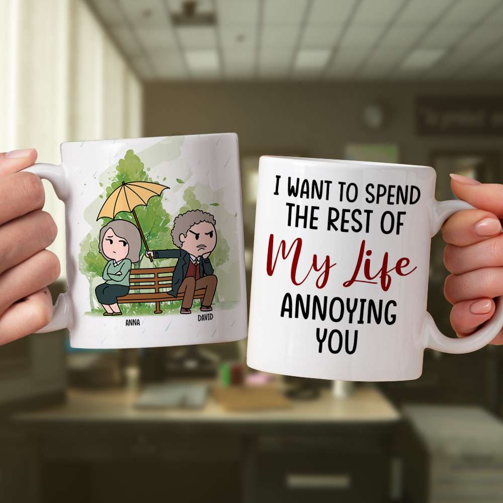 I Love You Even More Than You Annoy Me, Personalized Funny Couple White Mug