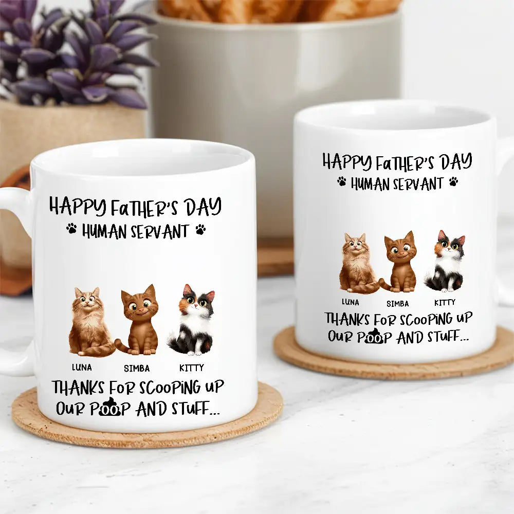 "Thanks for Scooping My Poop" Father's Day White Ceramic Mug Custom Pet Design for Dad