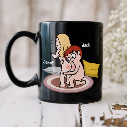 I Adore You And Love Every Part Of You - Personalized Couple Black Mug - Gift For Couple