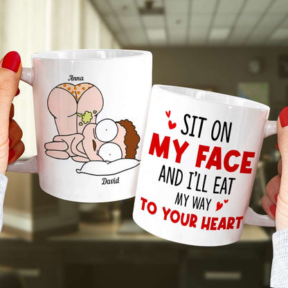 Sit On My Face, Gift For Couple, Personalized Mug, Funny Couple Mug, Anniversary Mug