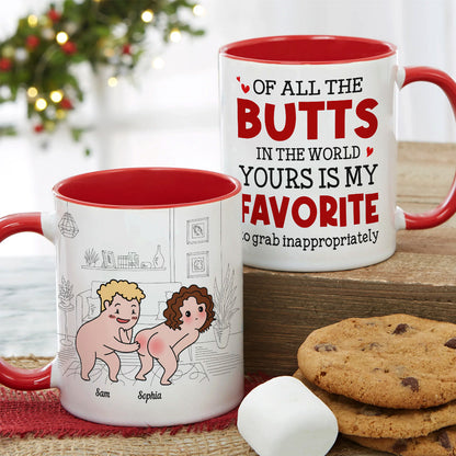 Of All The Butts Yours Is My Favorite-Personalized Coffee Mug- Gift For Couple- Funny Couple Coffee Mug