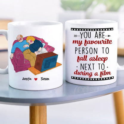 You Are My Favorite Person To Fall Asleep Next To, Couple Gift, Personalized Mug, Sleepy Couple Mug