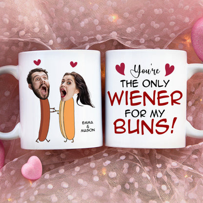 Custom Photo Gifts For Couple Coffee Mug You're The Only Wiener For My Buns