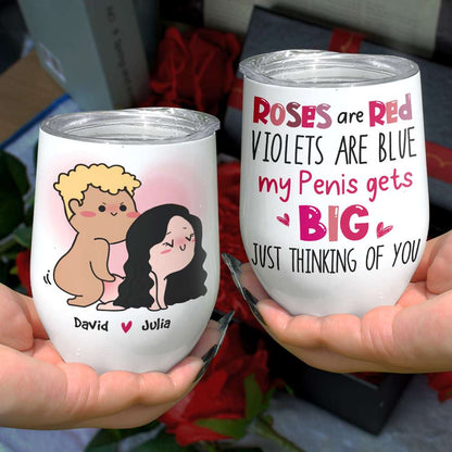 Roses Are Red, Violets Are Blue, Gift For Couple, Personalized Tumbler, Naughty Couple Tumbler, Couple Gift