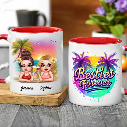 Besties Forever Personalized Tropical Mug for Best Friends