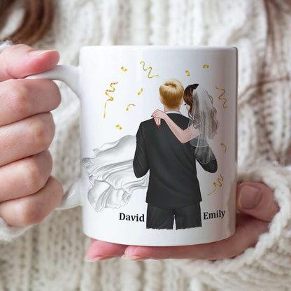 Personalized Newly Wedding Couple Coffee Mug, He Stole My Heart, Personalized Coffee Mug, Wedding Gift, Birthday Gift For Husband