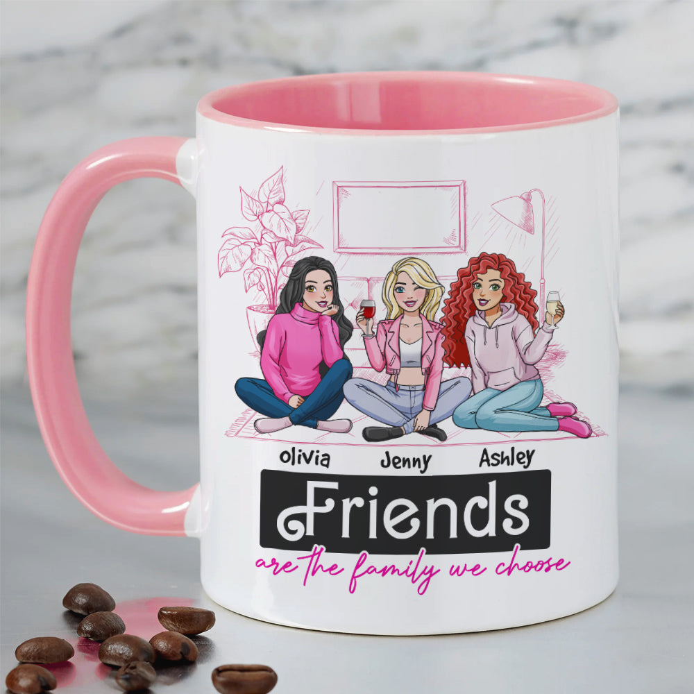 Friends Are The Family We Choose, Gift For Friends, Personalized Mug, Drinking Friends Mug 05NAHN050124HH