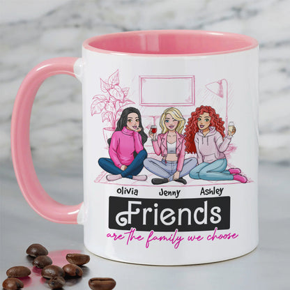 Friends Are The Family We Choose, Gift For Friends, Personalized Mug, Drinking Friends Mug 05NAHN050124HH