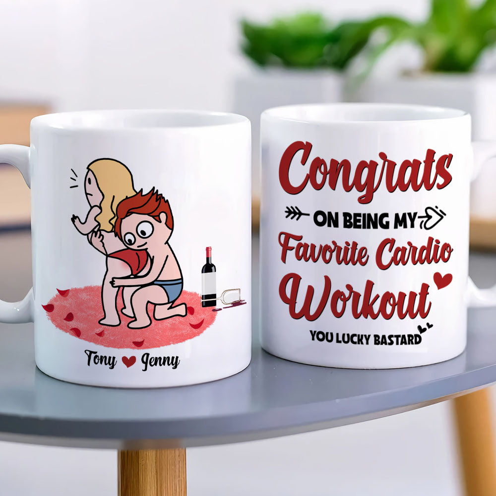 Congrats On Being My Favorite Cardio Workout Personalized Mug, Gift For Couple