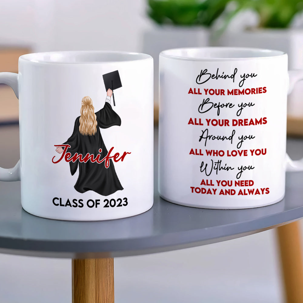 Behind You All Your Memories, Graduate White Mug